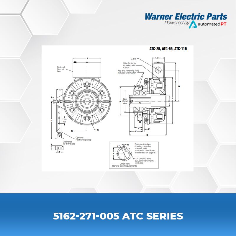 Warner Electric 5162-271-005 ATC Series 3 5162-271-005-ATC-Series-Clutch&Brake-Warnerelectricparts-ATC-Series-Clutch-Diagram