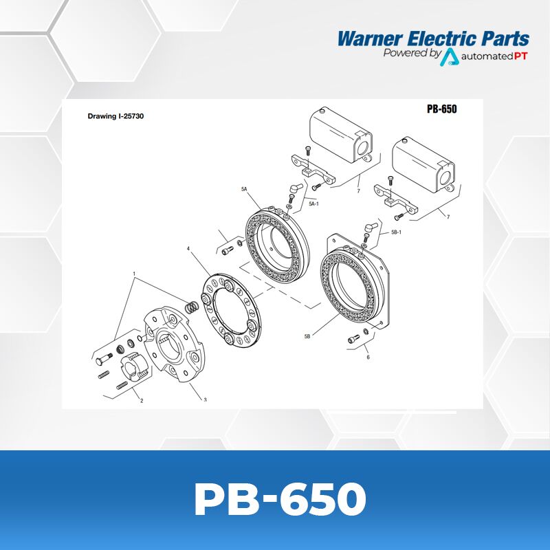 Warner Electric PB-650 3 PB-650-Warnerelectricparts-Customdesign-PBSeries-Diagram-Drawing
