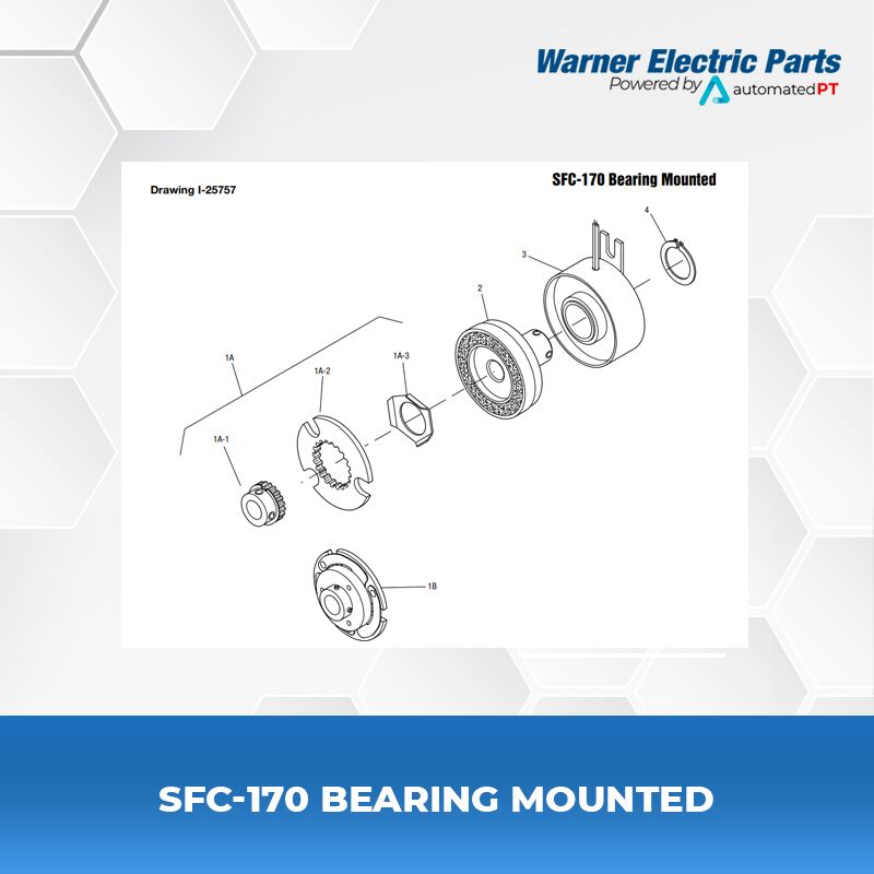 Warner Electric SFC-170 Bearing Mounted 3 SFC-170-Bearing-Mounted-Warnerelectricparts-Customdesign-SFCSeries-Drawing