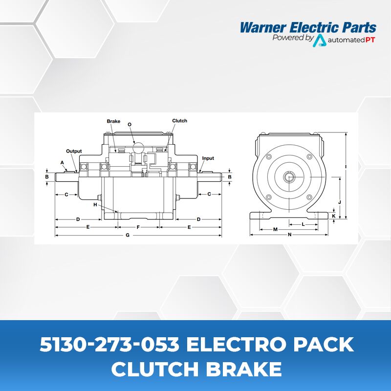 Warner Electric 5130-273-053 Electro Pack Clutch Brake 3 5130-273-053-Warnerelectricparts-EP-Series-Electro-Pack-Clutch-Break-Diagram