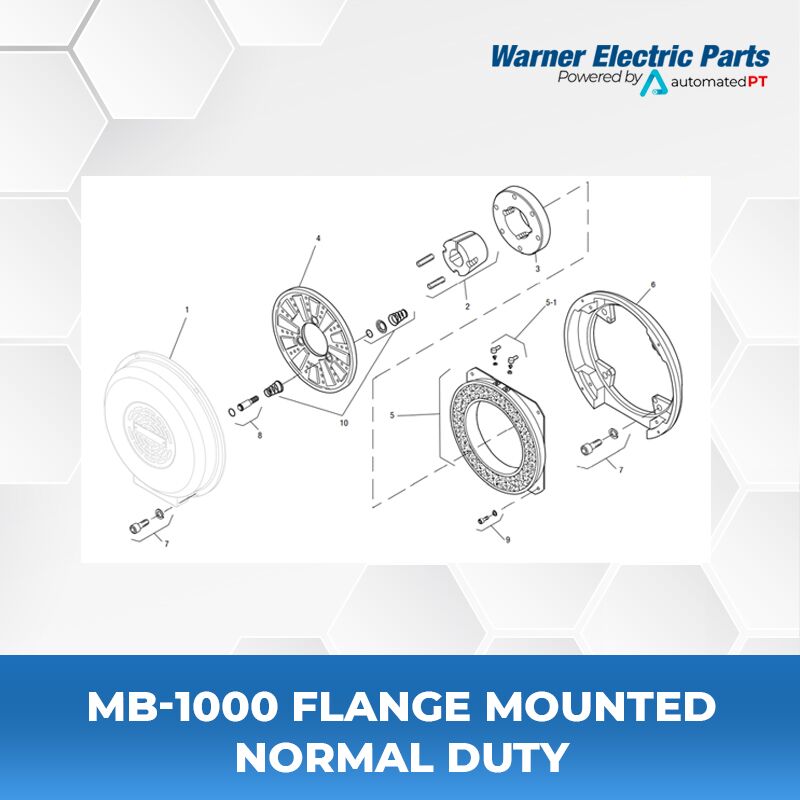 Warner Electric MB-1000 Flange Mounted Normal Duty 4 MB-1000-Flange-Mounted-Normal-Duty-Warnerelectricparts-Customdesign-MBSeries-Drawing
