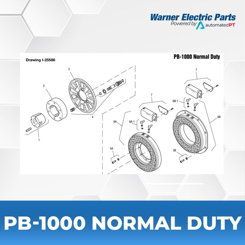 Warner Electric PB-1000 Normal Duty 3 PB-1000-Normal-Duty-Warnerelectricparts-Customdesign-PBSeries-Drawing