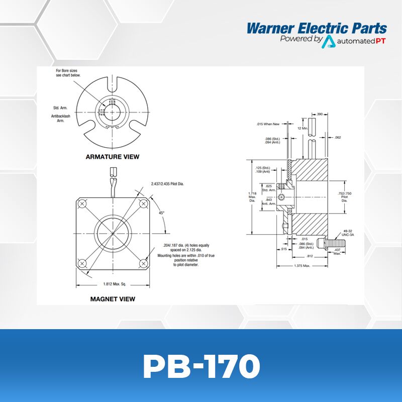 Warner Electric PB-170 4 PB-170-Warnerelectricparts-Customdesign-PBSeries-Diagram