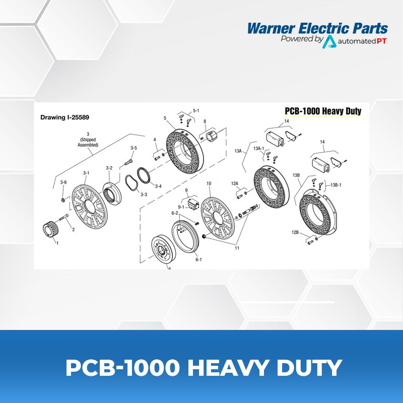 Warner Electric PCB-1000 Heavy Duty 3 PCB-1000-Heavy-Duty-Warnerelectricparts-Customdesign-PCBSeries-Drawing