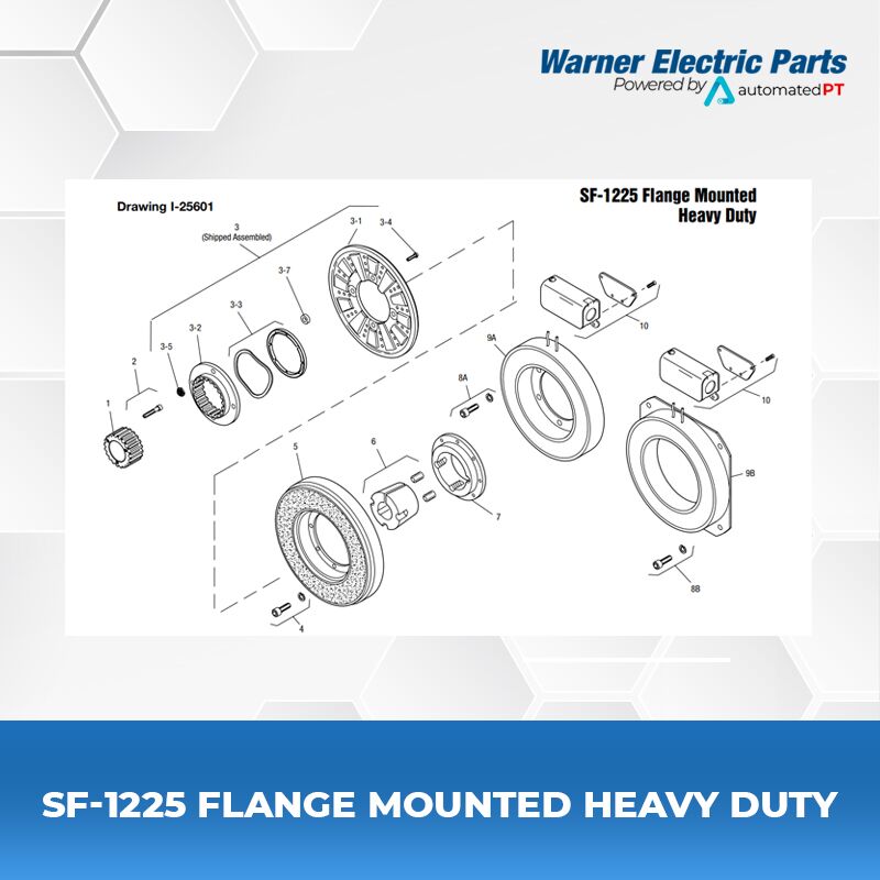 Warner Electric SF-1225 Flange Mounted Heavy Duty 3 SF-1225-Flange-Mounted-Heavy-Duty-Warnerelectricparts-Customdesign-SFSeries-Drawing