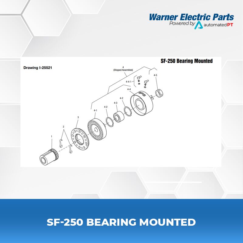 Warner Electric SF-250 Bearing Mounted 3 SF-250-Bearing-Mounted-Warnerelectricparts-Customdesign-SFSeries-Drawing