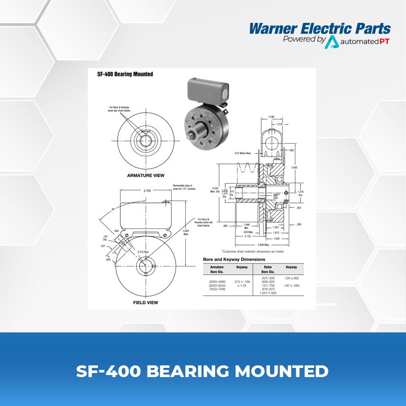 GR社製 1HX #725 Haefner Signature Warner Electric SF-400 Bearing Mounted | Warner Electric Parts