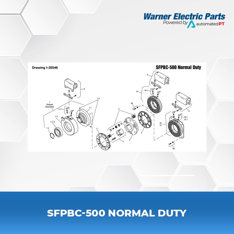 Warner Electric SFPBC-500 Normal Duty 3 SFPBC-500-Normal-Duty-Warnerelectricparts-Customdesign-SFPBCSeries-Drawing